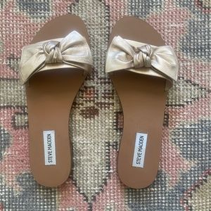 Steve Madden Gold Bow Sandals, 6.5